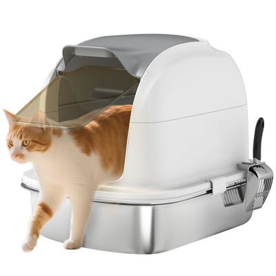 PawHut Arenero para Gato 52.4x41.3x42 cm Blanco