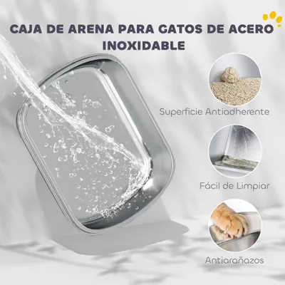 PawHut Arenero para Gato 52.4x41.3x42 cm Blanco