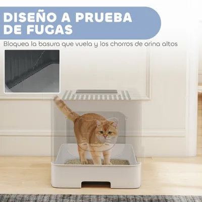 PawHut Arenero para Gato 48x38x38.5 cm Gris