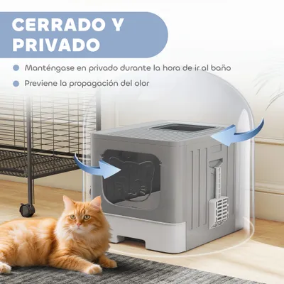 PawHut Arenero para Gato 48x38x38.5 cm Gris