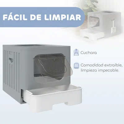 PawHut Arenero para Gato 48x38x38.5 cm Gris