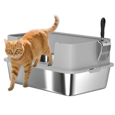PawHut Arenero para Gato 60.2x40.2x29.5 cm Gris