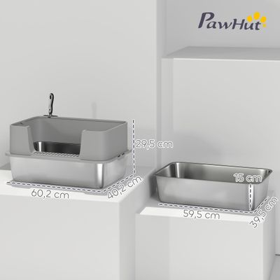 PawHut Arenero para Gato 60.2x40.2x29.5 cm Gris