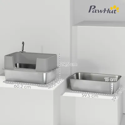 PawHut Arenero para Gato 60.2x40.2x29.5 cm Gris