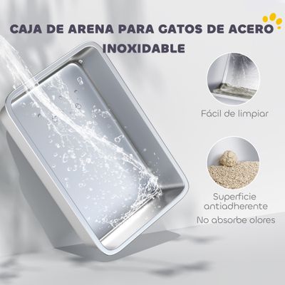 PawHut Arenero para Gato 60.2x40.2x29.5 cm Gris