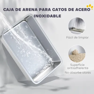 PawHut Arenero para Gato 60.2x40.2x29.5 cm Gris