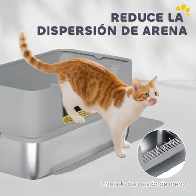 PawHut Arenero para Gato 60.2x40.2x29.5 cm Gris