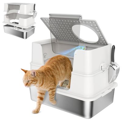 PawHut Arenero para Gato 60.2x40.2x44.5 cm Gris Claro