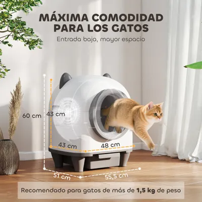 PawHut Arenero Gatos Autolimpiable 55.5x51x60 cm Blanco PawHut Arenero Gatos Autolimpiable 55.5x51x60 cm Blanco
