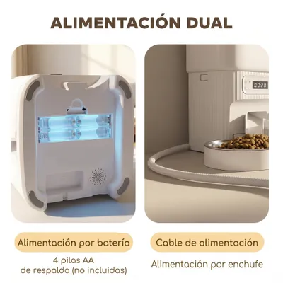PawHut Comedero Gato Automático 33x30.5x30 cm Blanco PawHut Comedero Gato Automático 33x30.5x30 cm Blanco