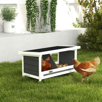 PawHut Ponederos para Gallina 66x37x34 cm Gris