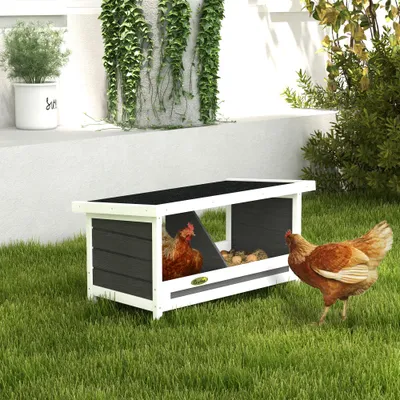 PawHut Ponederos para Gallina 66x37x34 cm Gris PawHut Ponederos para Gallina 66x37x34 cm Gris