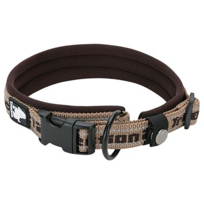 TrueLove Nylon Halsband mit Neopren unterlegt braun