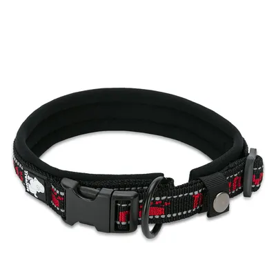 TrueLove Nylon Halsband mit Neopren unterlegt schwarz/rot TrueLove Nylon Halsband mit Neopren unterlegt schwarz/rot