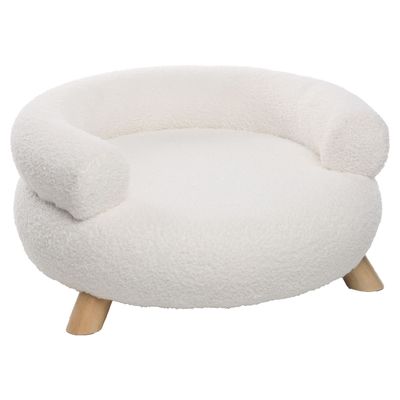 Flamingo Hundesofa Deteno rund weiß