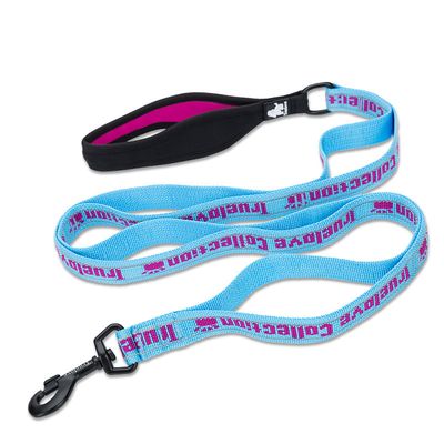 TrueLove Nylon Leine mit Neopren unterlegtem Griff blau/pink