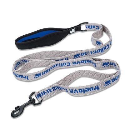 TrueLove Nylon Leine mit Neopren unterlegtem Griff grau/blau