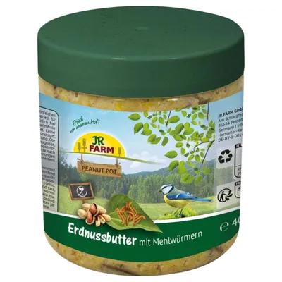 JR Farm Garden Peanut Pot Erdnussbutter Mehlwürmer 400 g - 5 Stück JR Farm Garden Peanut Pot Erdnussbutter Mehlwürmer 400 g - 5 Stück