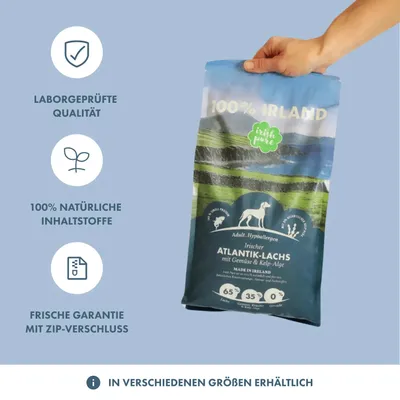 Irish Pure Hunde Adult Trockenfutter, Lachs mit Gemüse & Kelp-Alge