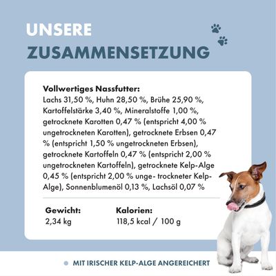 Irish Pure Hunde-Nassfutter Adult – Atlantik-Lachs mit Gemüse