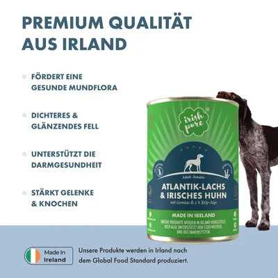 Irish Pure Hunde-Nassfutter Adult – Atlantik-Lachs mit Gemüse