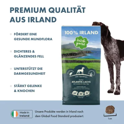 Irish Pure Hunde Adult Trockenfutter, Lachs mit Gemüse & Kelp-Alge Irish Pure Hunde Adult Trockenfutter, Lachs mit Gemüse & Kelp-Alge