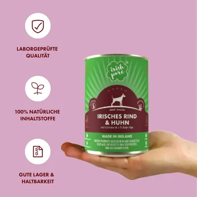 Irish Pure Hunde-Nassfutter Adult – Weiderind mit Gemüse