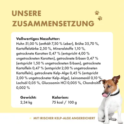 Irish Pure Hunde-Nassfutter Senior – Irisches Huhn mit Gemüse