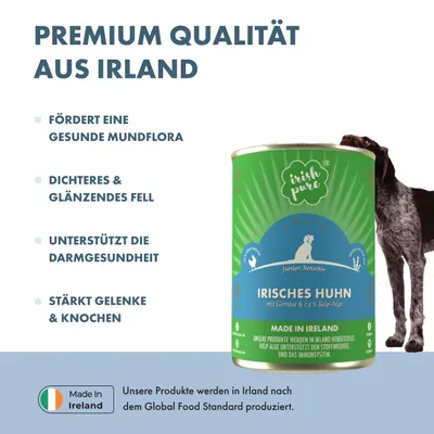 Irish Pure Hunde-Nassfutter Junior – Irisches Huhn mit Gemüse Irish Pure Hunde-Nassfutter Junior – Irisches Huhn mit Gemüse