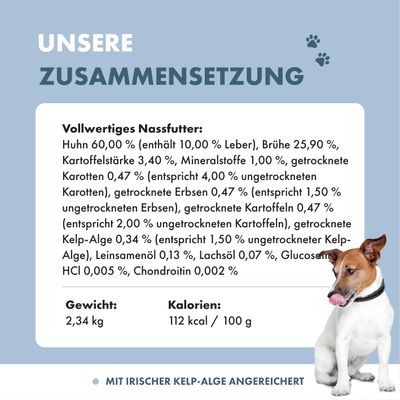 Irish Pure Hunde-Nassfutter Junior – Irisches Huhn mit Gemüse