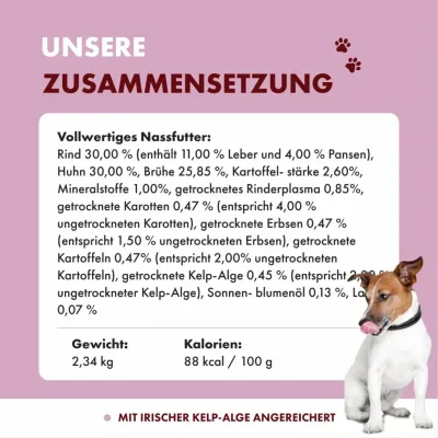 Irish Pure Hunde-Nassfutter Adult – Weiderind mit Gemüse
