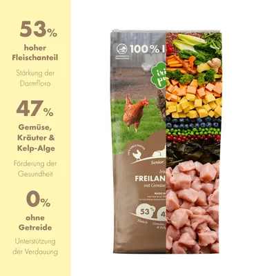 Irish Pure Hunde Senior Trockenfutter, Huhn mit Gemüse & Kelp-Alge
