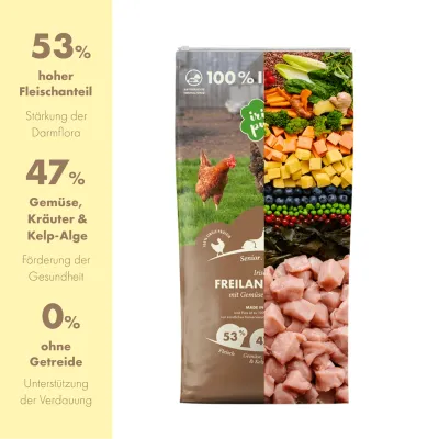 Irish Pure Hunde Senior Trockenfutter, Huhn mit Gemüse & Kelp-Alge Irish Pure Hunde Senior Trockenfutter, Huhn mit Gemüse & Kelp-Alge