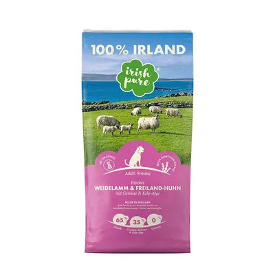 Irish Pure Hunde Adult Trockenfutter, Lamm & Huhn mit Gemüse & Kelp-Alge Irish Pure Hunde Adult Trockenfutter, Lamm & Huhn mit Gemüse & Kelp-Alge
