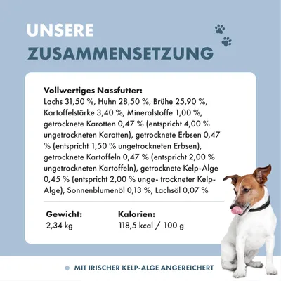 Irish Pure Hunde-Nassfutter Adult – Atlantik-Lachs mit Gemüse Irish Pure Hunde-Nassfutter Adult – Atlantik-Lachs mit Gemüse