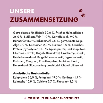 Irish Pure Hunde Adult Trockenfutter, Rind & Huhn mit Gemüse & Kelp-Alge