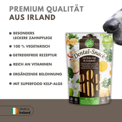 100% Veggie, Dental-Snack mit Kelp-Alge & Grünkohl 100% Veggie, Dental-Snack mit Kelp-Alge & Grünkohl