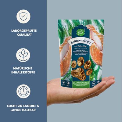 Irish Pure Lachs-Strips – Premium Fischsnack mit Omega-3 & Kelp-Alge