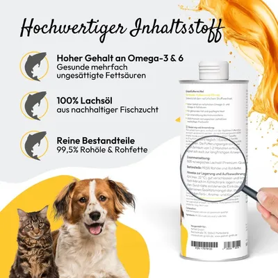 PHA Lachsöl für Hunde, Katzen und Pferde PHA Lachsöl für Hunde, Katzen und Pferde