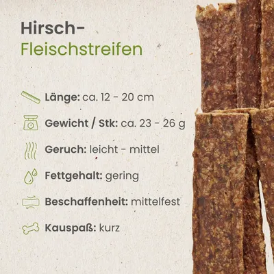 Kauartikel.com Hirsch-Fleischstreifen