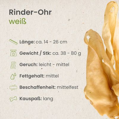 Kauartikel Rinder-Ohr, hell   -   (ehemals Rinder-Ohr, weiß)
