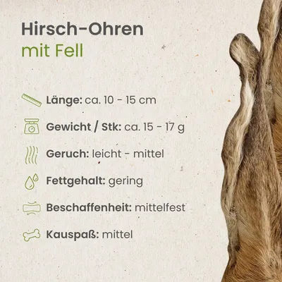 Kauartikel.com Hirsch-Ohren mit Fell