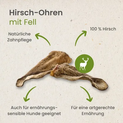 Kauartikel.com Hirsch-Ohren mit Fell
