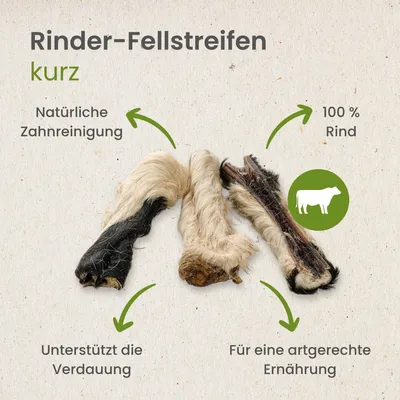 Kauartikel.com Rinder-Fellstreifen, kurz Kauartikel.com Rinder-Fellstreifen, kurz