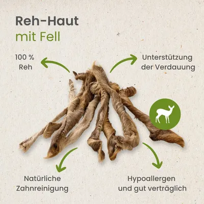 Kauartikel.com Reh-Haut, mit Fell