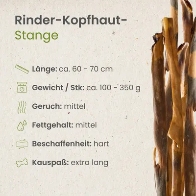 Kauartikel.com Rinder-Kopfhaut-Stange Kauartikel.com Rinder-Kopfhaut-Stange