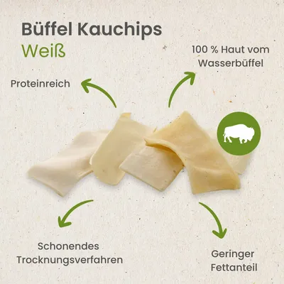 Kauartikel.com Büffel-Kauchips, weiß