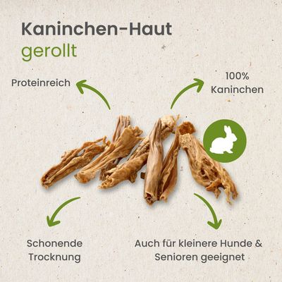 Kauartikel.com Kaninchen-Haut, gerollt