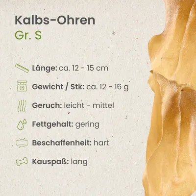 Kauartikel.com Kalbs-Ohren Gr. S