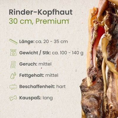 Kauartikel.com Rinder-Kopfhaut 30cm Premium